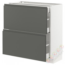 ⭐METOD / MAXIMERA⭐Sсstj 2fr/3шу, белый/Voxtorpтемно-серый, 80x37 cm⭐ИКЕА-69310340