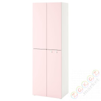 ⭐SMASTAD / PLATSA⭐Гардероб, белый бледно-розовый/с2 вешалки для одежды, 60x57x181 cm⭐ИКЕА-59430456