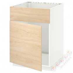 ⭐METOD⭐Сотня раковин доктораz/fr, белый/Askersund яркий узор ясеня, 60x60 cm⭐ИКЕА-79453197