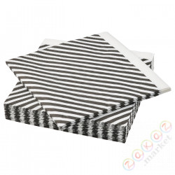 ⭐RODKNOT⭐Салфетки, w белые полоски/черный, 33x33 cm⭐ИКЕА-90564679