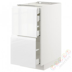 ⭐METOD / MAXIMERA⭐Sсstj 2fr/2n/śr/в шу, белый/Блеск Voxtorp/белый, 40x60 cm⭐ИКЕА-09254295