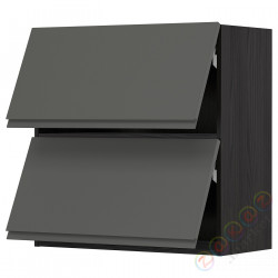 ⭐METOD⭐Горизонтальный шкаф 2 Drzв и открытое касание, черный/Voxtorpтемно-серый, 80x80 cm⭐ИКЕА-39393799