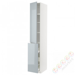 ⭐METOD / MAXIMERA⭐Sза wys 3шу/1d/2половина, белый/Kallarp jasnoсерый-синий, 40x60x240 cm⭐ИКЕА-69479664