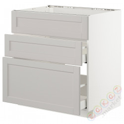 ⭐METOD / MAXIMERA⭐Форма L + 3F/2шу, белый/Lerhyttan светло-серый, 80x60 cm⭐ИКЕА-59274371