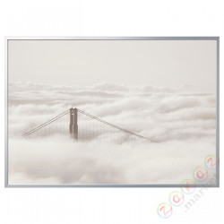 ⭐BJORKSTA⭐Картина в рамке, most i chmury/Серебряный, 200x140 cm⭐ИКЕА-59508935
