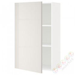 ⭐METOD⭐Навесной шкаф с полками, белый/Ringhult светло-серый, 60x100 cm⭐ИКЕА-99456374