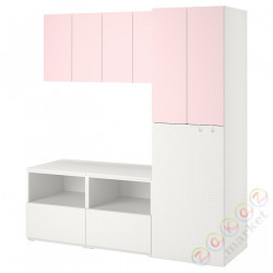 ⭐SMASTAD⭐Книжный шкаф, белый бледно-розовый/с расширением, 180x57x196 cm⭐ИКЕА-59431955