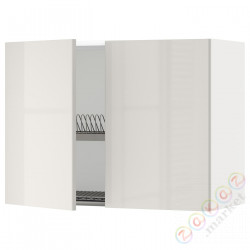 ⭐METOD⭐Навесной шкаф с крылом для сушки/2 дверь, белый/Ringhult светло-серый, 80x60 cm⭐ИКЕА-19457184