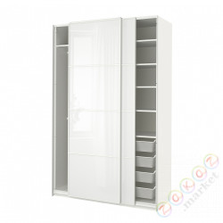 ⭐PAX / FARVIK⭐Комбинация шкафов, белый/белое стекло, 150x66x236 cm⭐ИКЕА-49432267
