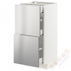 ⭐METOD / MAXIMERA⭐Sсstj 2fr/3шу, белый/Vårsta нержавеющая сталь, 40x37 cm⭐ИКЕА-59329967