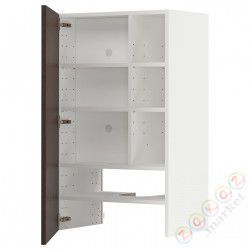 ⭐METOD⭐Шкаф okaнадa сполка/Drzс упражнениями, белый/Sinarp коричневый, 60x100 cm⭐ИКЕА-89504224