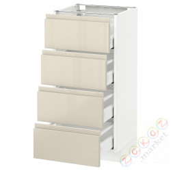 ⭐METOD / MAXIMERA⭐Бывший 4 пт/4шу, белый/Voxtorpглянцевый светло-бежевый, 40x37 cm⭐ИКЕА-29143348