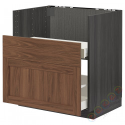 ⭐METOD / MAXIMERA⭐BREDSJÖN st тумба под раковину/2fr/2шу, черныйEnköping/коричневый орех, 80x60 cm⭐ИКЕА-09476381