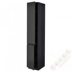 ⭐METOD⭐Высокий шкаф с полками/2Drz, черный/Upplöv матантрацит, 40x60x220 cm⭐ИКЕА-79495418