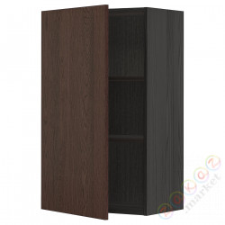 ⭐METOD⭐Навесной шкаф с полками, черный/Sinarp коричневый, 60x100 cm⭐ИКЕА-39457729