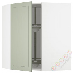 ⭐METOD⭐Шкаф навесной угловой с каруселью, белый/Stensund светло-зеленый, 68x80 cm⭐ИКЕА-59487358