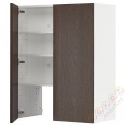 ⭐METOD⭐Шкаф okaнадa сполка/Drzс упражнениями, белый/Sinarp коричневый, 80x100 cm⭐ИКЕА-19504307