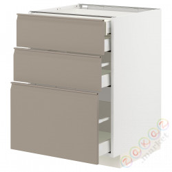 ⭐METOD / MAXIMERA⭐3 пт/2n/śr/в шу, белый/Upplöv матciemnoбежевый, 60x60 cm⭐ИКЕА-49491577