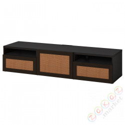 ⭐BESTA⭐Тумба под ТВ с ящики i дверь, Черно-коричневый/Studsviken дубовый вейп, 180x42x39 cm⭐ИКЕА-69420310