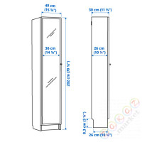 ⭐BILLY / HOGBO⭐Комбинация regałowa стаканане дверь, черныйподражание. дуб/черный, 40x30x202 cm⭐ИКЕА-09494549