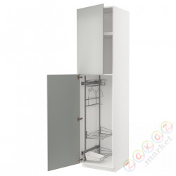 ⭐METOD⭐Высокий шкаф/домашний интерьер, белый/Havstorp светло-серый, 60x60x240 cm⭐ИКЕА-59538414