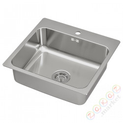 ⭐LANGUDDEN⭐Раковина врезная, 1 камера, нержавеющая сталь, 56x53 cm⭐ИКЕА-29157477
