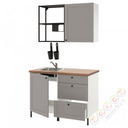 ⭐ENHET⭐Кухня, антрацит/серая рамка, 123x63.5x222 cm⭐ИКЕА-09337229