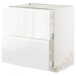 ⭐METOD / MAXIMERA⭐Sсstj 2fr/2в шу, белый/Блеск Voxtorp/белый, 80x60 cm⭐ИКЕА-39254048