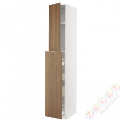 ⭐METOD / MAXIMERA⭐Sза wys сwys 1Drz/4шу, белый/Tistorp подражаниеacja коричневыйowego орехa, 40x60x240 cm⭐ИКЕА-69519962