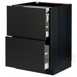 ⭐METOD / MAXIMERA⭐Кабинет ул. сwysuwanym blatem/3шу, черный Аскерсунд/имитация темно-коричневого ясеня, 60x60 cm⭐ИКЕА-19433857