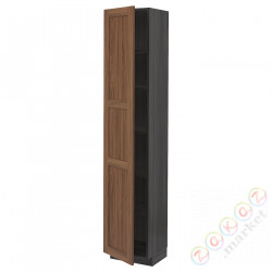 ⭐METOD⭐Высокий шкаф/полки, черныйEnköping/коричневый орех, 40x37x200 cm⭐ИКЕА-79476387