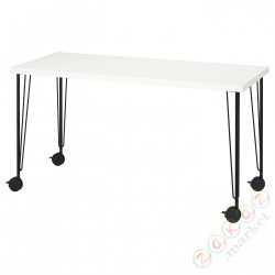 ⭐LAGKAPTEN / KRILLE⭐стол письменный, белый/черный, 140x60 cm⭐ИКЕА-09509975