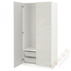 ⭐PAX / MISTUDDEN⭐Комбинация шкафов, белый/Серый шаблон, 100x60x201 cm⭐ИКЕА-99521058