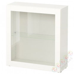 ⭐BESTA⭐Сайт, белый/Синдвик белое прозрачное стекло, 60x22x64 cm⭐ИКЕА-09046942