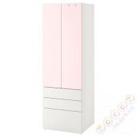 ⭐SMASTAD / PLATSA⭐Гардероб, белый бледно-розовый/с3 ящики, 60x57x181 cm⭐ИКЕА-99430831