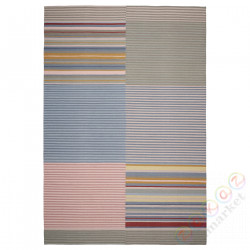 ⭐BUDDINGE⭐Коврик ровный, wykonano ręcznт.е.разноцветный/полосатый узор, 170x240 cm⭐ИКЕА-10514179