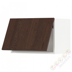 ⭐METOD⭐Шкаф навесной горизонтальный с кнопкой открывания, белый/Sinarp коричневый, 60x40 cm⭐ИКЕА-49404698