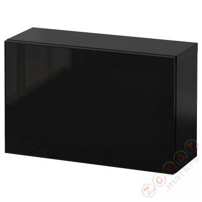 ⭐BESTA⭐Комбинация навесных шкафов, Glassvik черно-коричневый/черное стекло, 60x22x38 cm⭐ИКЕА-49440861