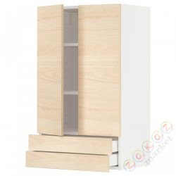 ⭐METOD / MAXIMERA⭐Sза c 2 Drz/2 ящики, белый/Askersund яркий узор ясеня, 60x100 cm⭐ИКЕА-69467086