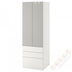 ⭐SMASTAD / PLATSA⭐Гардероб, белый Серый/с3 ящики, 60x42x181 cm⭐ИКЕА-39426224