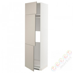 ⭐METOD⭐Ледяной шкаф высокий/замораживание/3Drz, белый/Stensund бежевый, 60x60x220 cm⭐ИКЕА-89466255