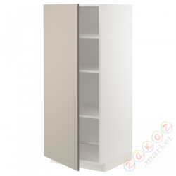 ⭐METOD⭐Высокий шкаф/полки, белый/Stensund бежевый, 60x60x140 cm⭐ИКЕА-69462946