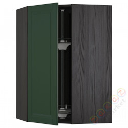 ⭐METOD⭐Шкаф навесной угловой с каруселью, черный/Bodbyn темно-зеленый68x100 cm⭐ИКЕА-99313399