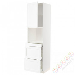 ⭐METOD / MAXIMERA⭐Обувь для микрокомбо дверь/3шу, белый Enköping/белый имитация дерева, 60x60x220 cm⭐ИКЕА-99473590