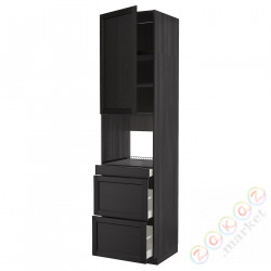 ⭐METOD / MAXIMERA⭐Обувь для микрокомбо дверь/3шу, черный/Lerhyttan черный морилка, 60x60x240 cm⭐ИКЕА-39457885