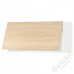 ⭐METOD⭐Шкаф навесной горизонтальный с кнопкой открывания, белый/Askersund яркий узор ясеня, 80x40 cm⭐ИКЕА-29394450