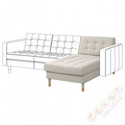 ⭐LANDSKRONA⭐Диван, Дополнительная кровать, Gunnared бежевый/дерево⭐ИКЕА-59435326