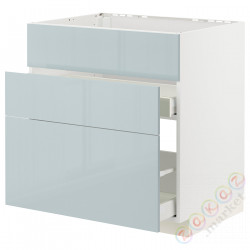 ⭐METOD / MAXIMERA⭐Форма L + 3F/2шу, белый/Kallarp jasnoсерый-синий, 80x60 cm⭐ИКЕА-79479569