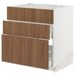 ⭐METOD / MAXIMERA⭐Постоянный шкаф/капюшон zint. с ящиками, белый/Tistorp подражаниеacja коричневыйowego орехa, 80x60 cm⭐ИКЕА-29519515