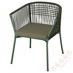 ⭐SEGERON⭐Стул с подлокотниками, людоед., темно-зеленый/Frösön/Duvholmen темно-бежевыйowo-зеленый⭐ИКЕА-39494840